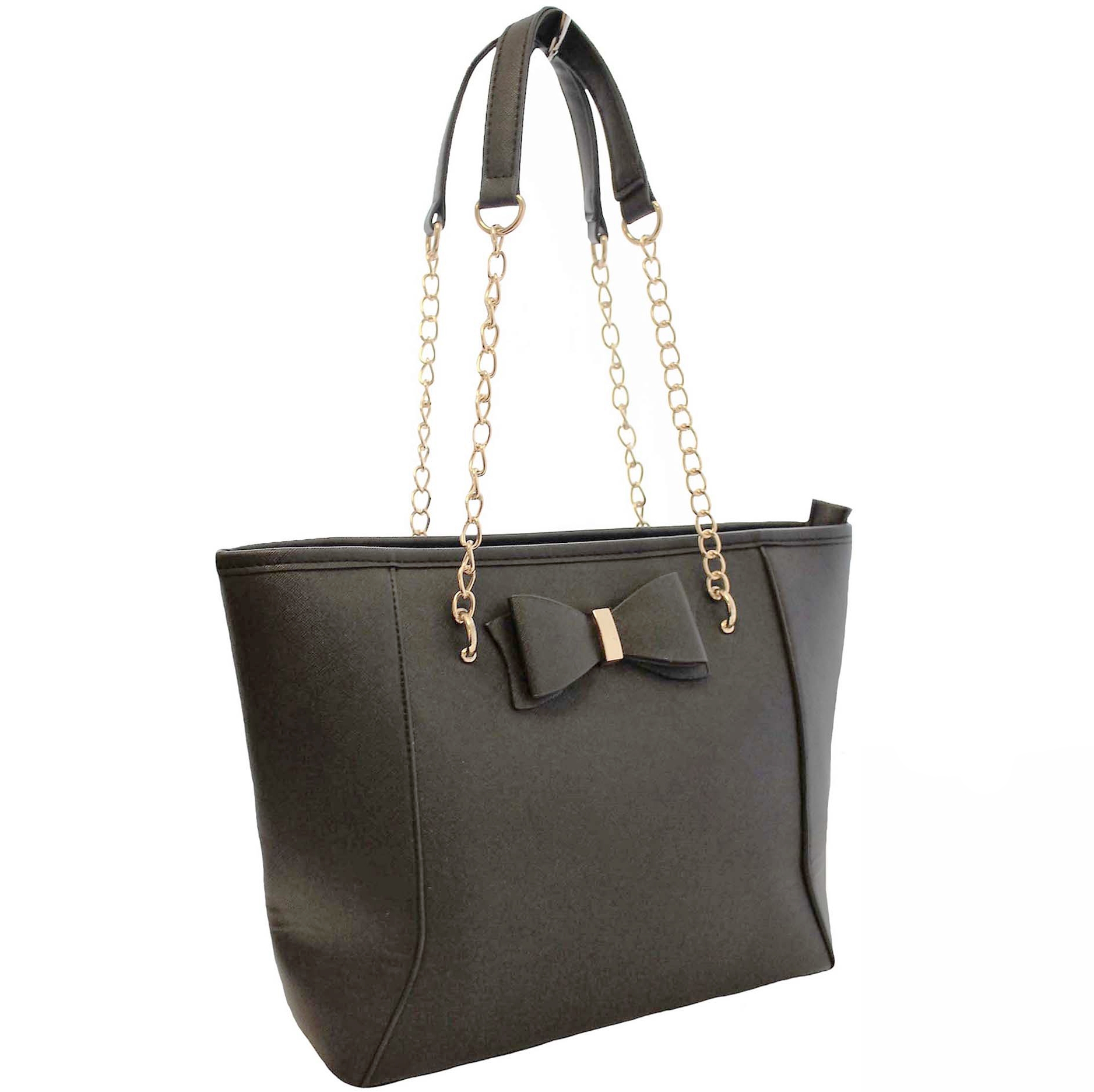 136 Black Bow Detail Tote Bag Bagzone Supplier of Wholesale