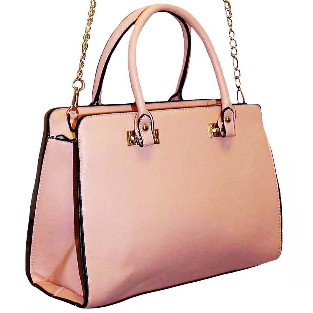 159 Pink Zip Top Structured Handbag Bagzone Supplier of Wholesale