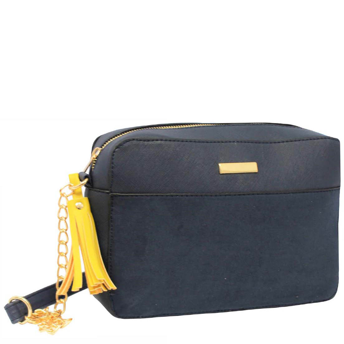 navy tassel bag