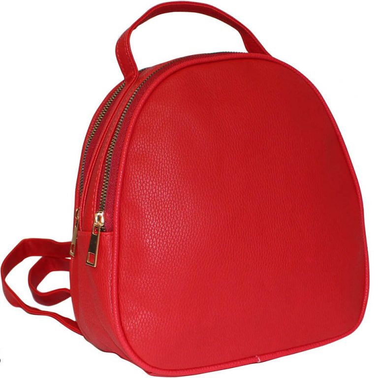 281 Red - Mini Backpack with front zip - bagzone.co.uk